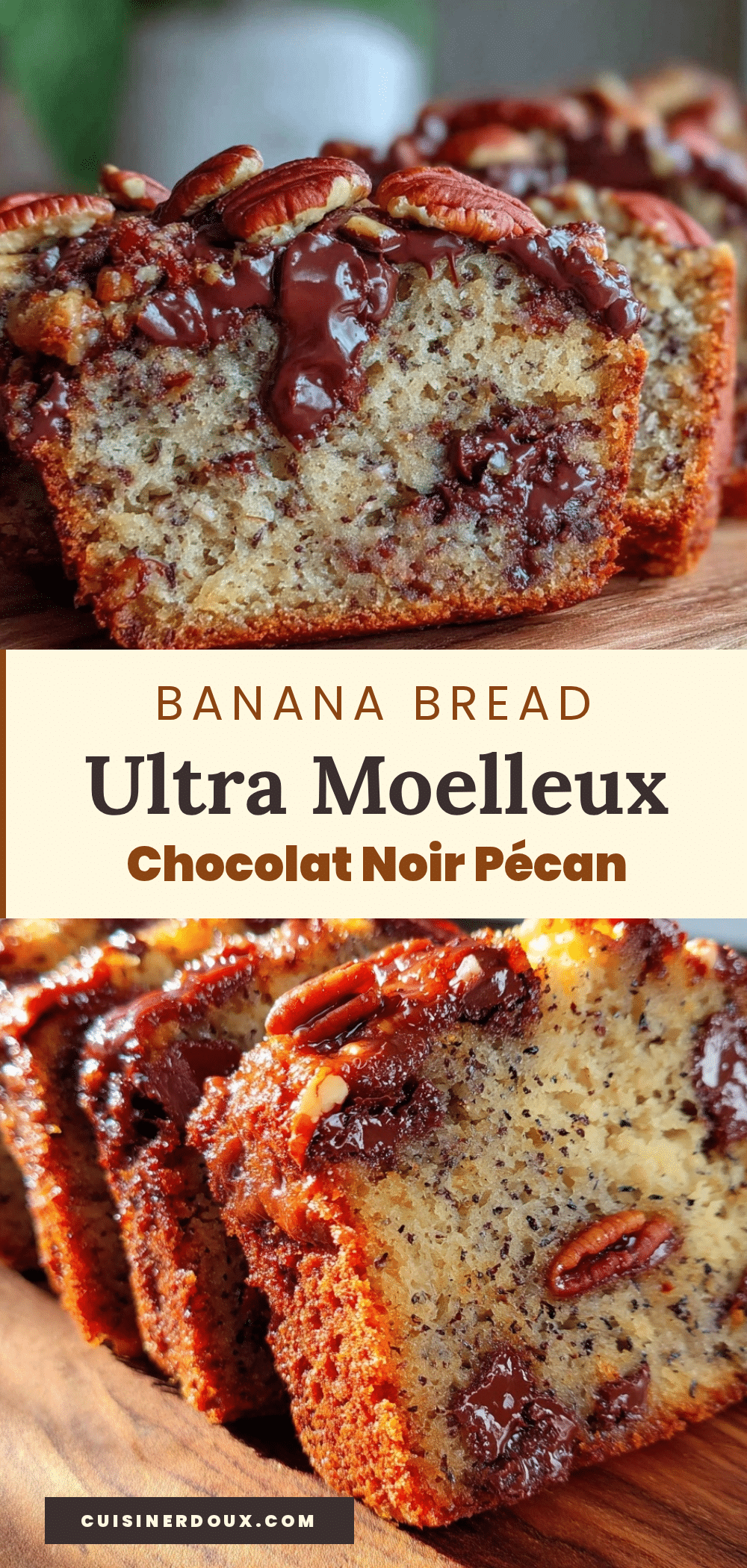 banana bread chocolat noir noix de pécan recipe