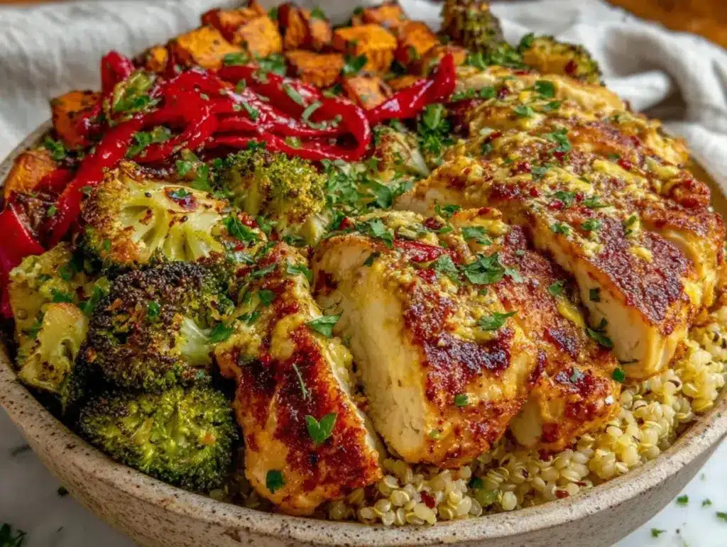 bol de poulet rôti et légumes - featured image