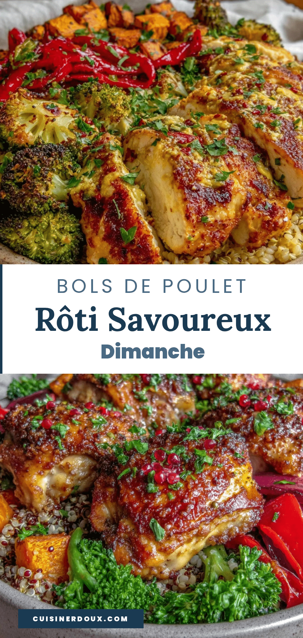 bol de poulet rôti et légumes recipe