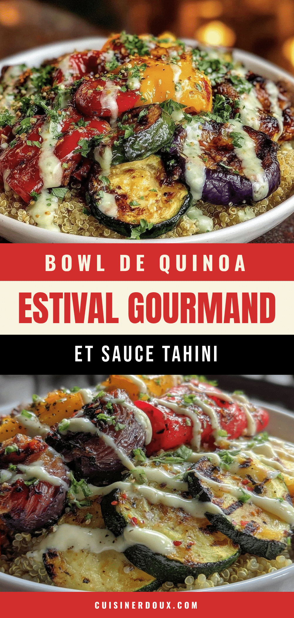 bowl de quinoa estival aux légumes grillés recipe