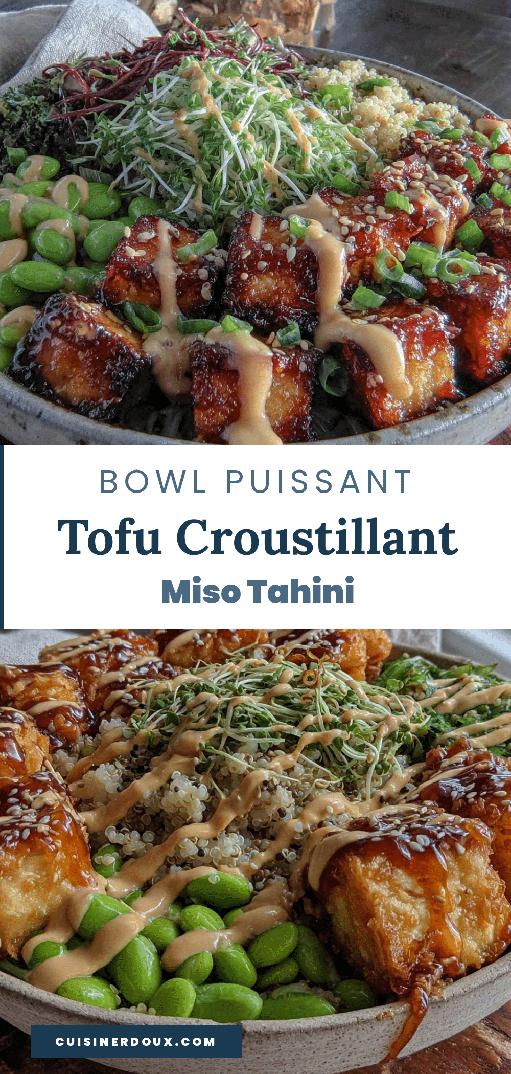 bowl tofu croustillant miso tahini recipe