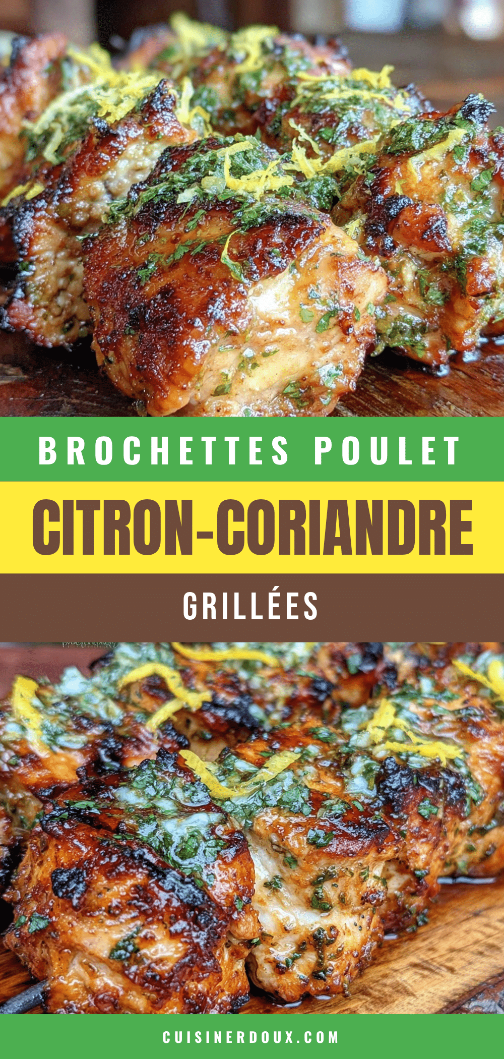 brochettes poulet mariné citron-coriandre grillées recipe