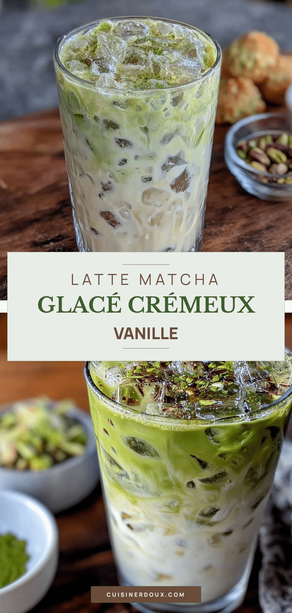crémeux latte matcha glacé maison à la vanille recipe