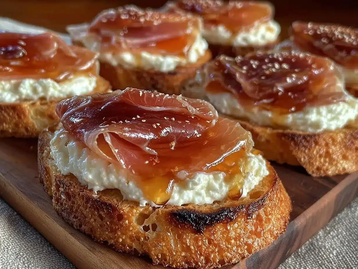 crostini ricotta crémeuse au miel épicé et prosciutto preparation steps