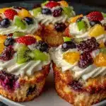 cupcakes arc-en-ciel aux fruits frais - featured image