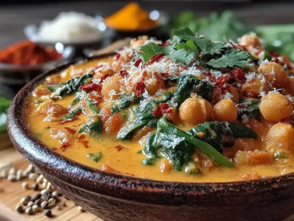 curry de pois chiches รฉpinards au lait de coco - featured image