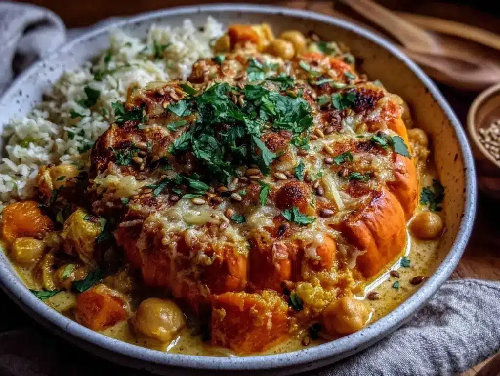 curry de potimarron et pois chiches au lait de coco - featured image