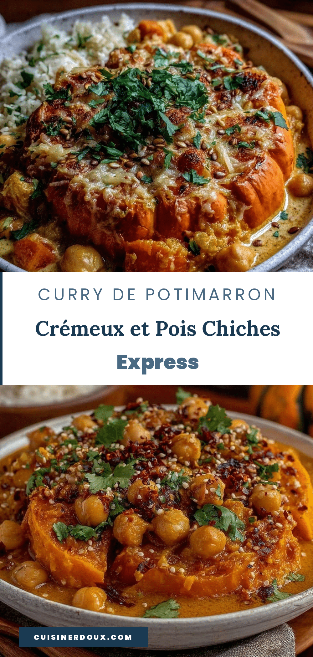 curry de potimarron et pois chiches au lait de coco recipe