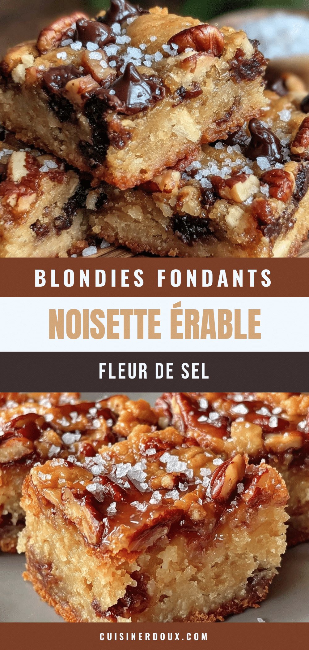 fondants blondies noisette érable fleur de sel recipe