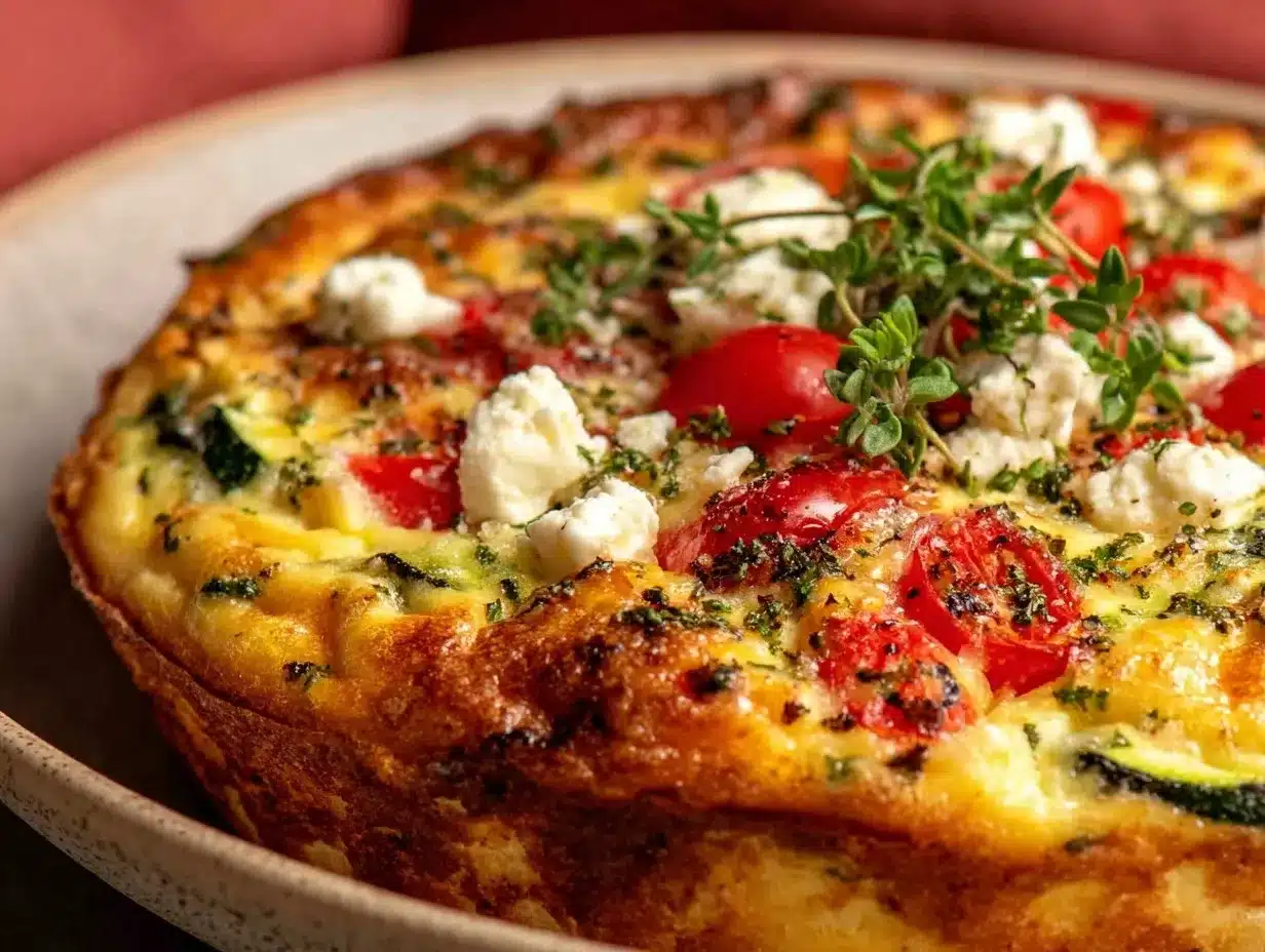 frittata aux légumes rôtis et fromage de chèvre preparation steps