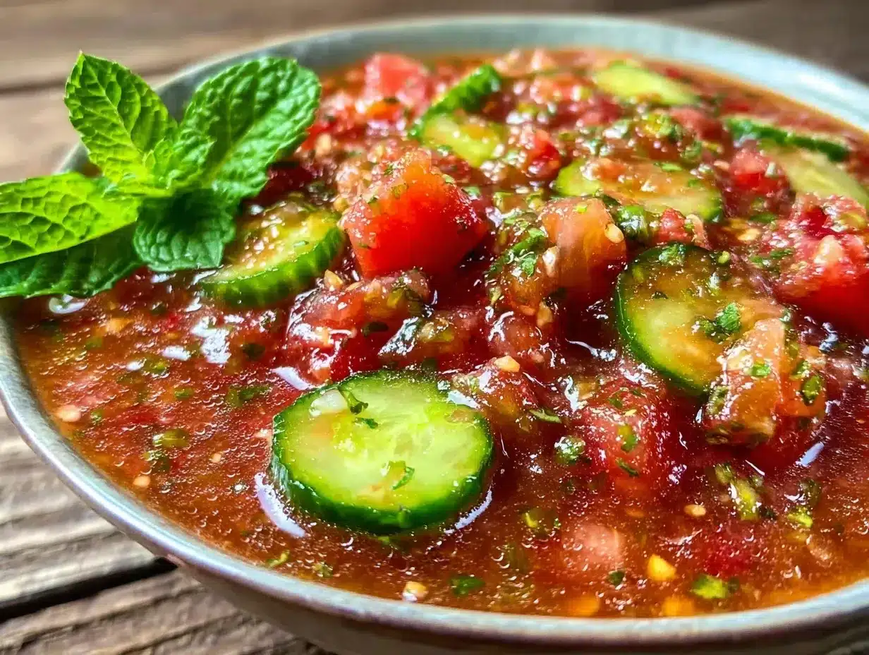 gaspacho tomates concombres menthe preparation steps
