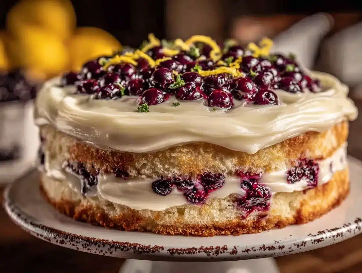 gâteau citron myrtille ultra moelleux preparation steps