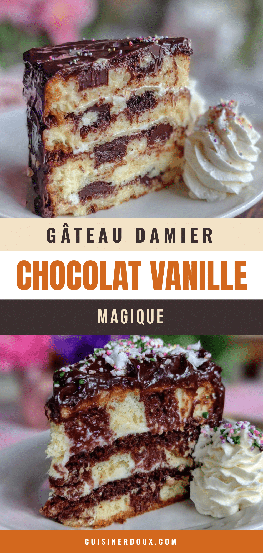 gâteau damier chocolat vanille recipe