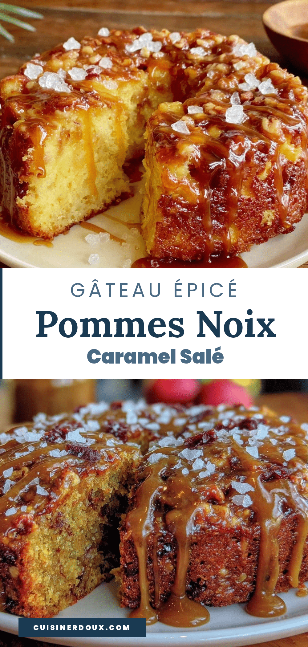 gâteau épicé pommes noix caramel salé recipe