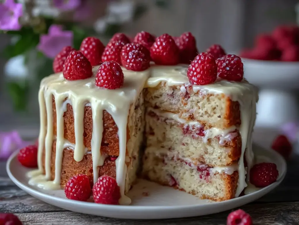 gâteau framboise champagne - featured image