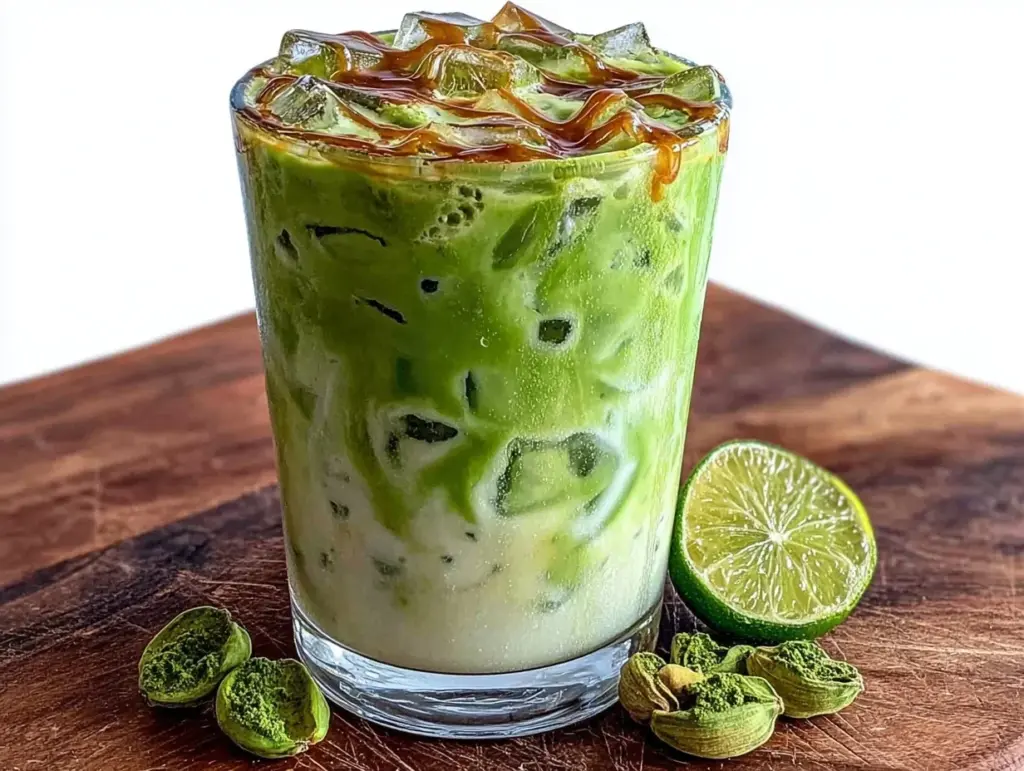 latte matcha glacé au lait d’avoine - featured image