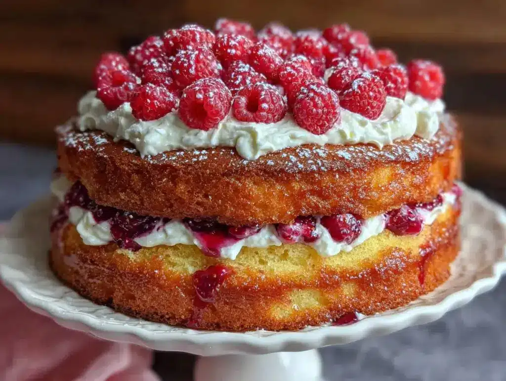 layer cake vanille framboise crème diplomate - featured image
