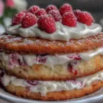 layer cake vanille framboise crème montée - featured image