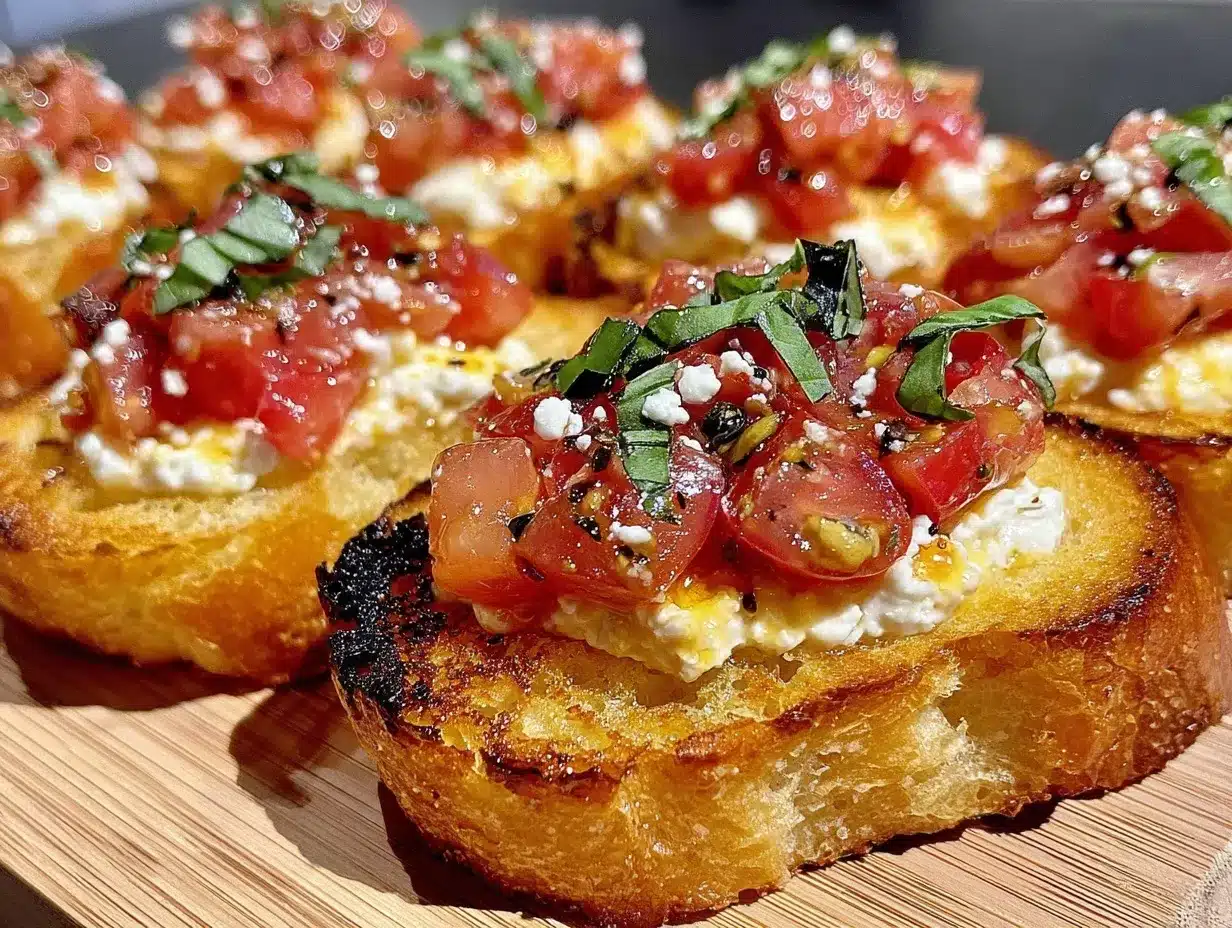 mini bruschette tomate basilic ricotta preparation steps