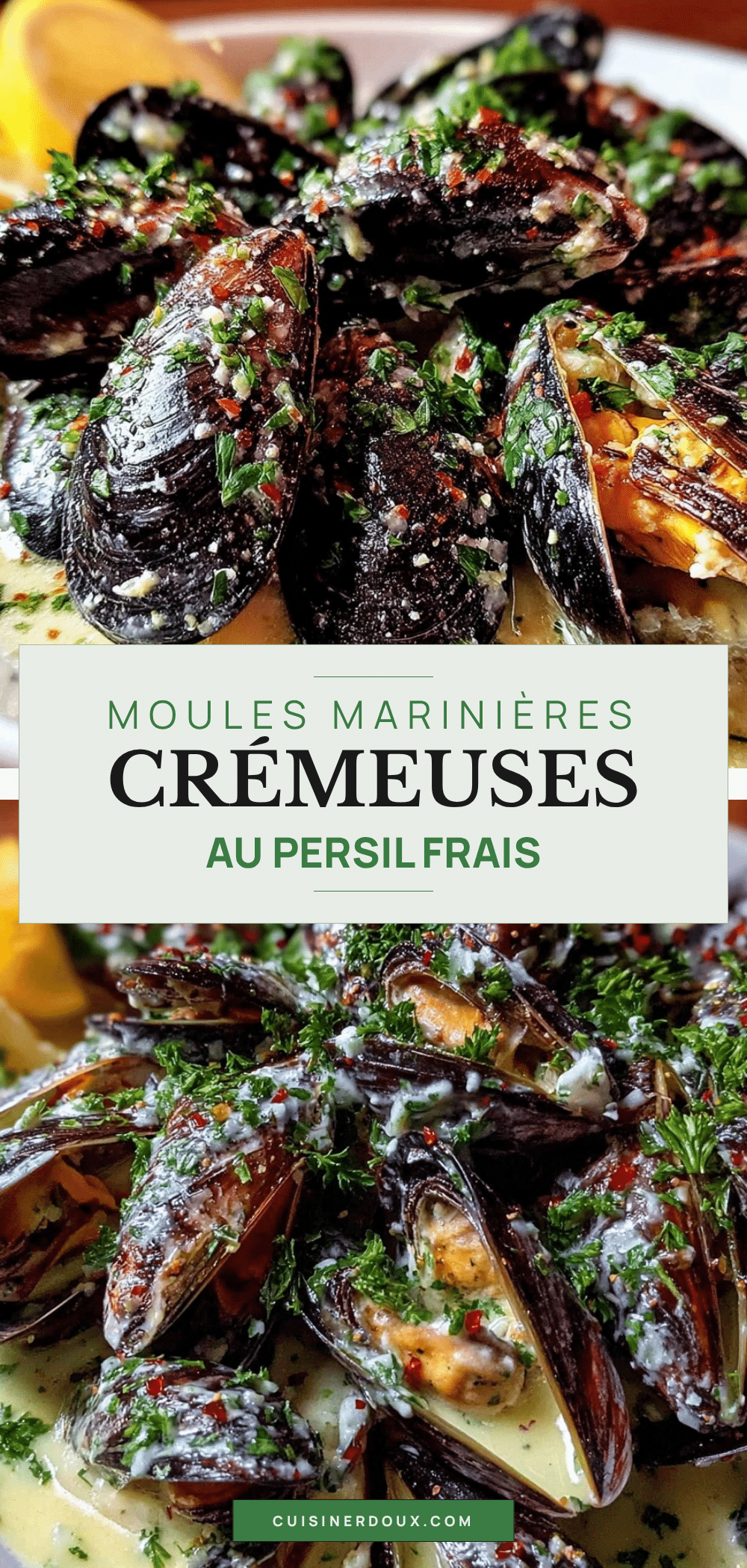 moules marinières à la crème fraîche recipe