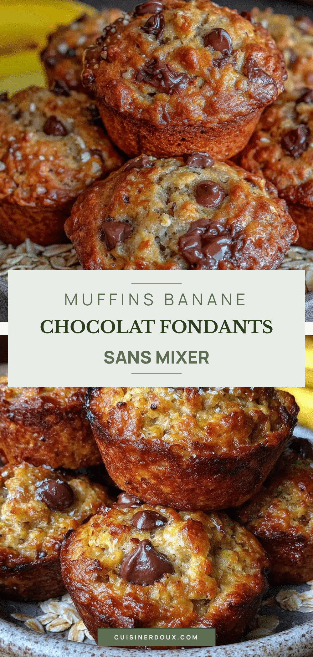 muffins banane chocolat fondants sans mixer recipe