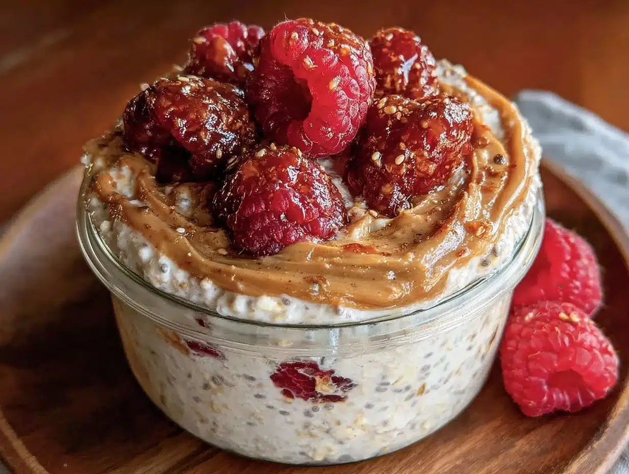 overnight oats framboise preparation steps