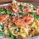 pâtes au saumon fumé et épinards - featured image