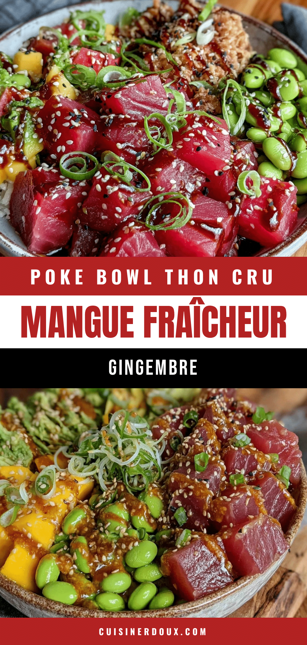 poke bowl thon cru mangue edamame recipe