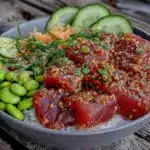poke bowl thon rouge edamame - featured image
