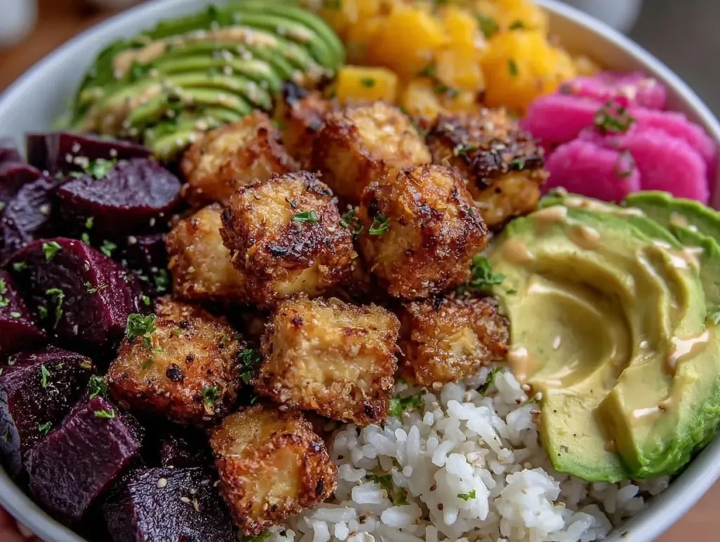 poke bowl végétarien au tofu croustillant - featured image