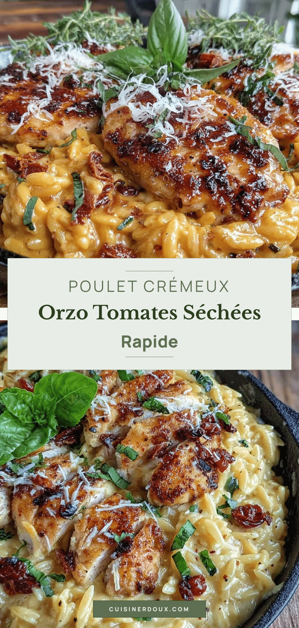 poulet crémeux orzo tomates séchées recipe