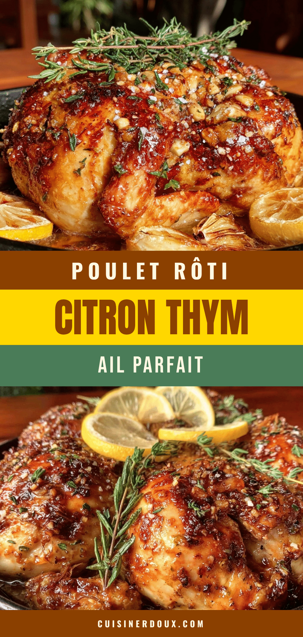 poulet rôti au citron thym et ail en cocotte recipe