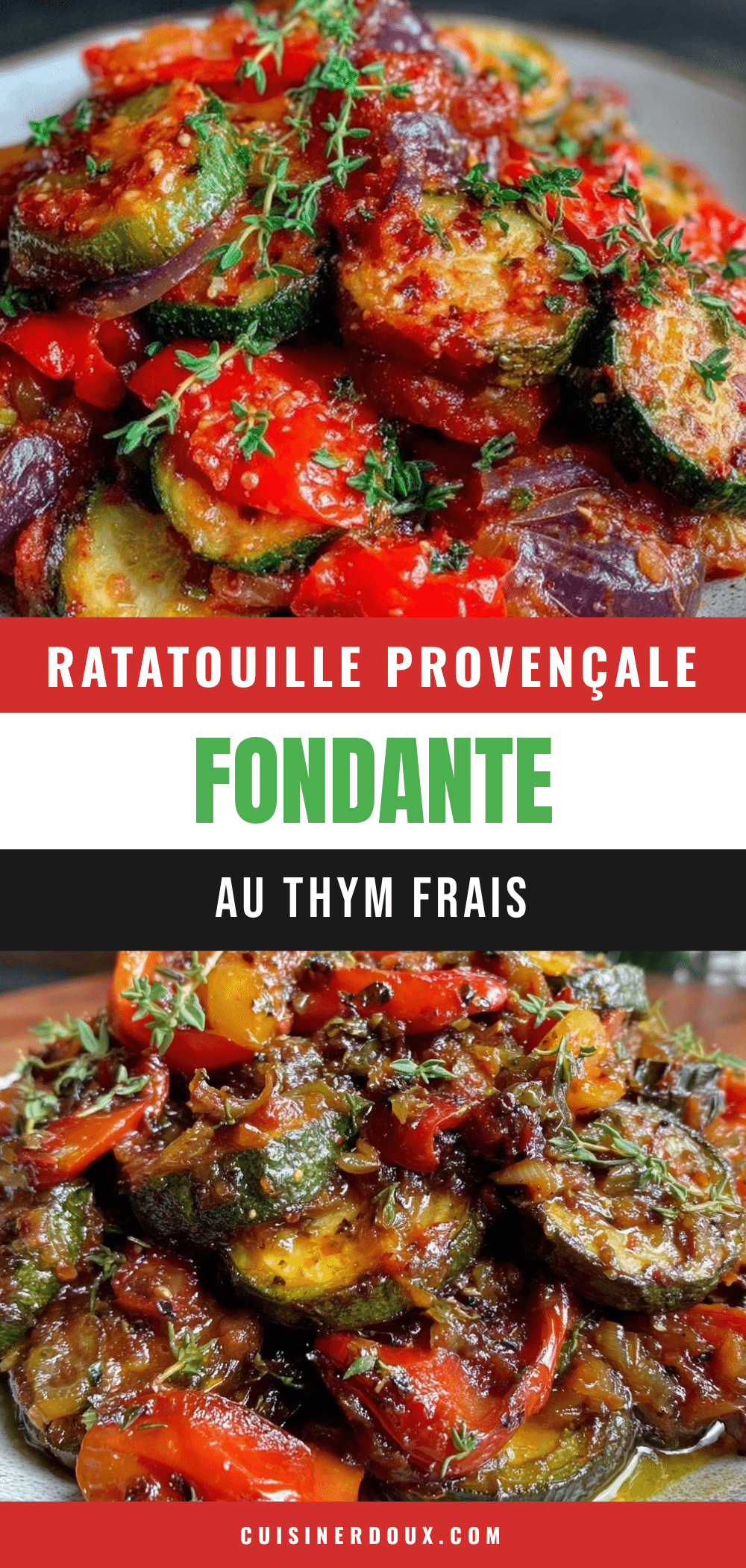 ratatouille confite au thym frais recipe