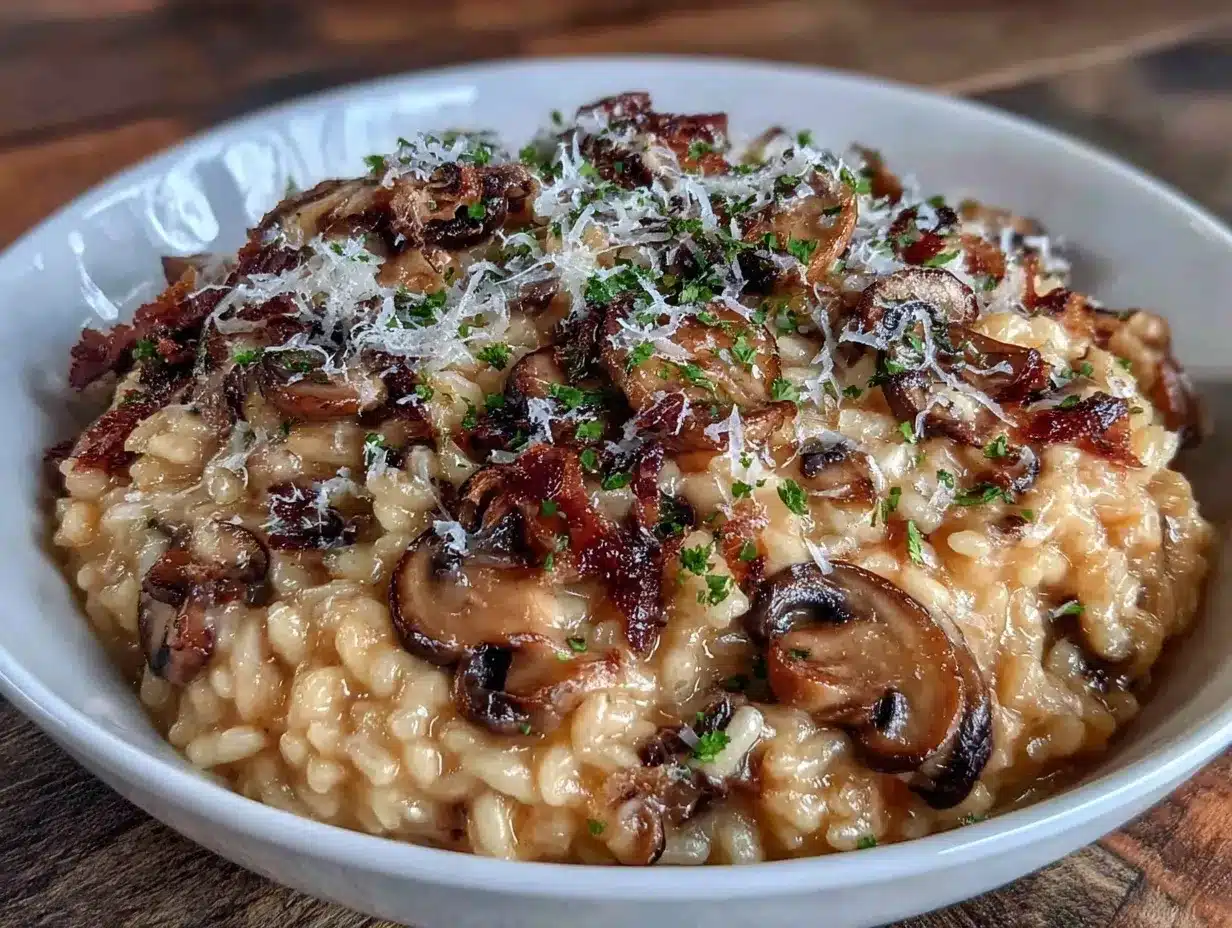 risotto aux champignons sauvages preparation steps