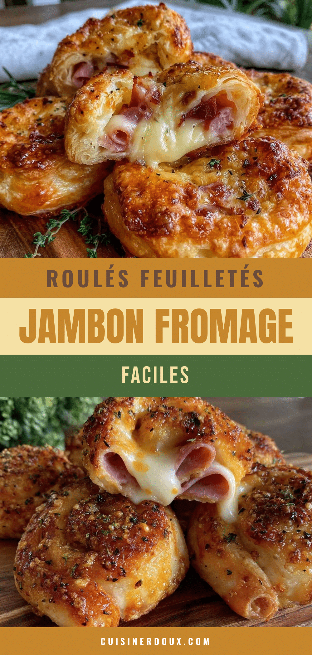 roulés feuilletés jambon fromage recipe