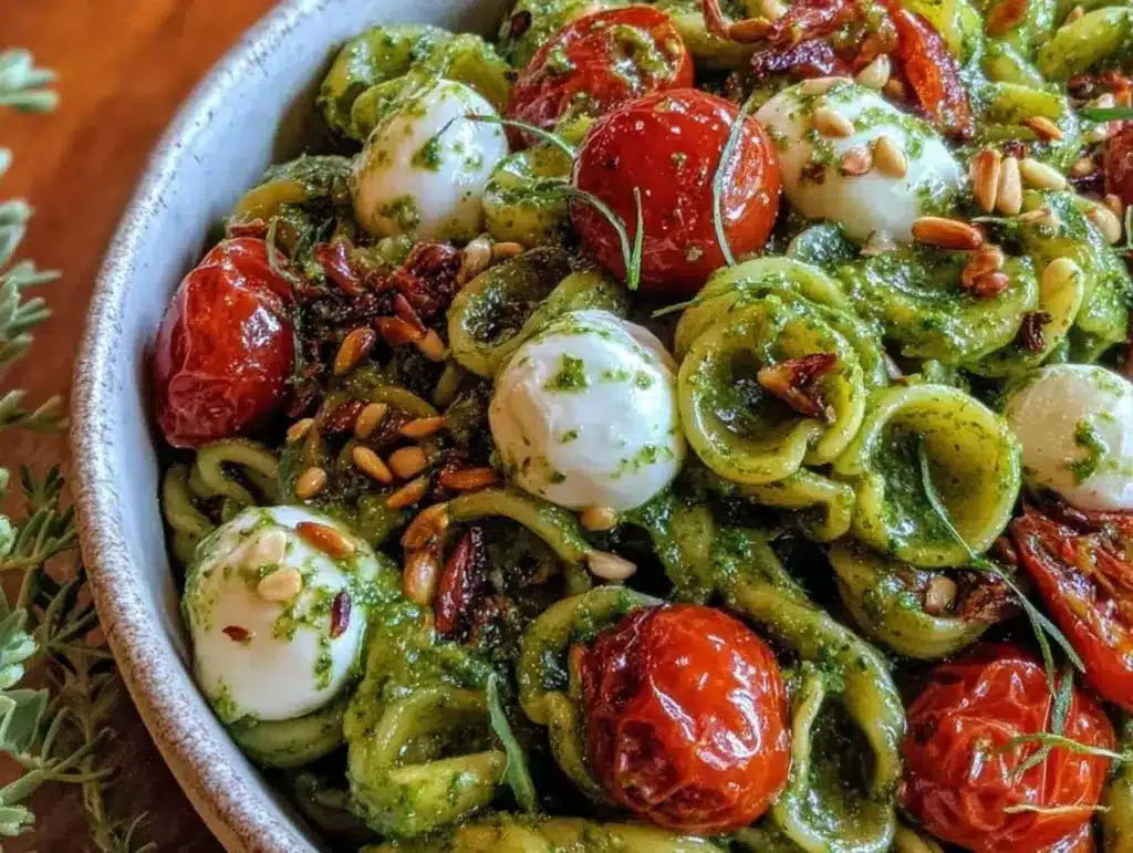 salade de pâtes au pesto - featured image