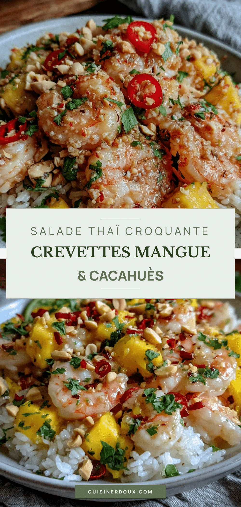 salade de riz thaï aux crevettes mangue et cacahuètes recipe