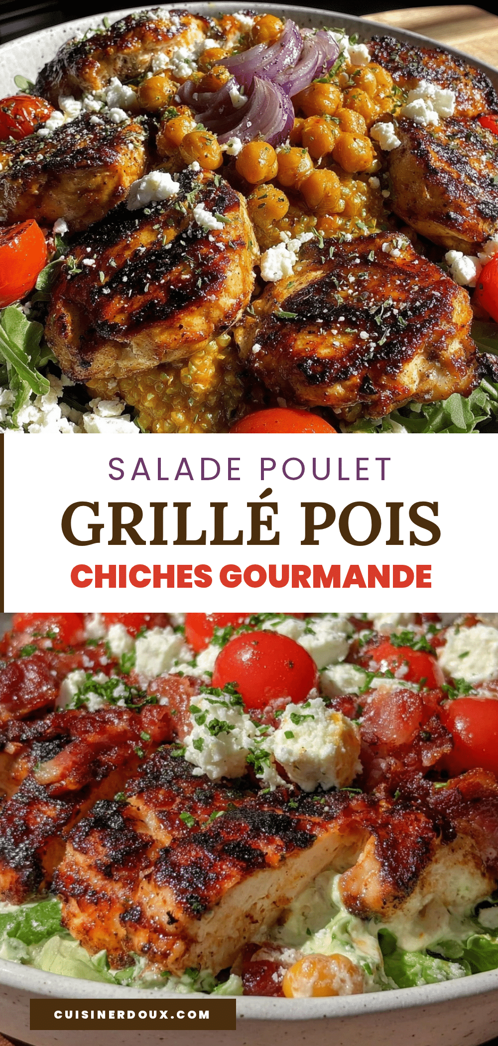 salade poulet grillé pois chiches feta recipe