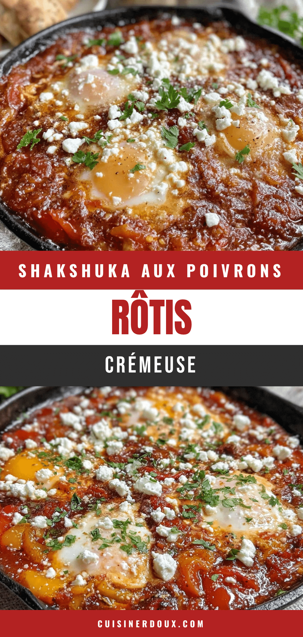 shakshuka aux poivrons rôtis et feta recipe