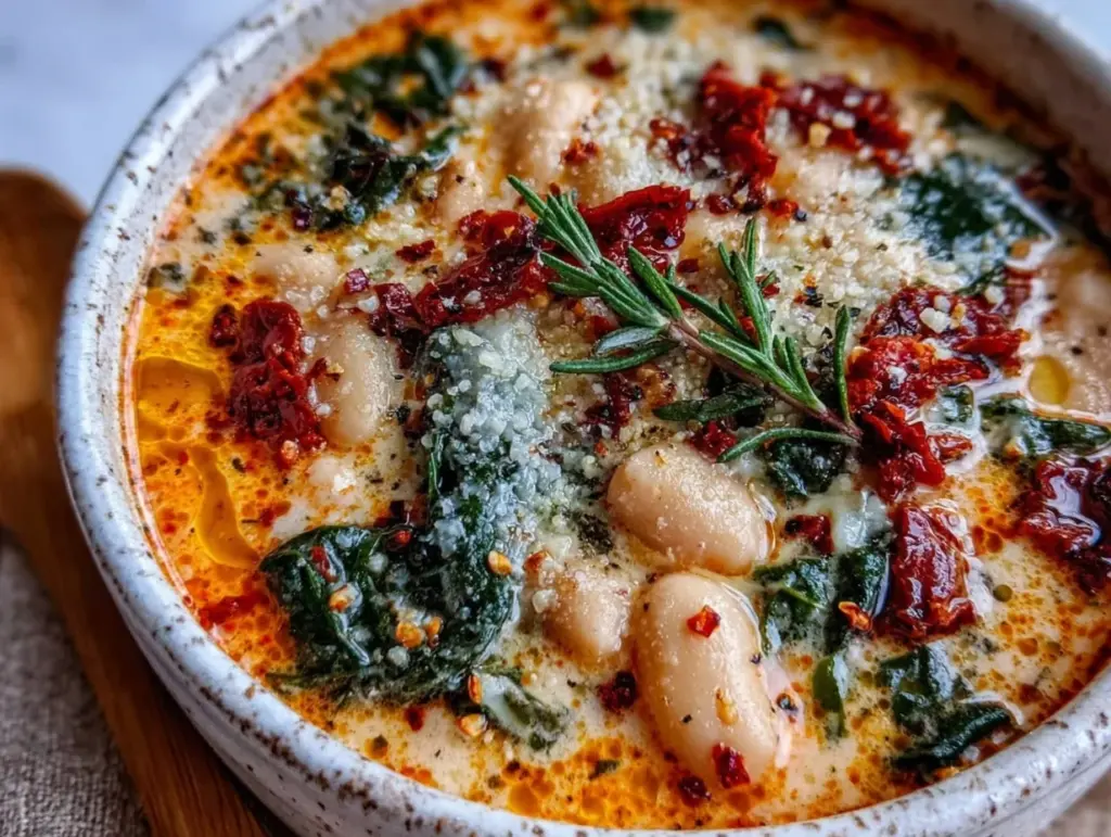 soupe toscane crémeuse aux haricots blancs - featured image