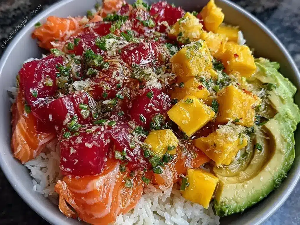 sushi bowl saumon avocat mangue - featured image