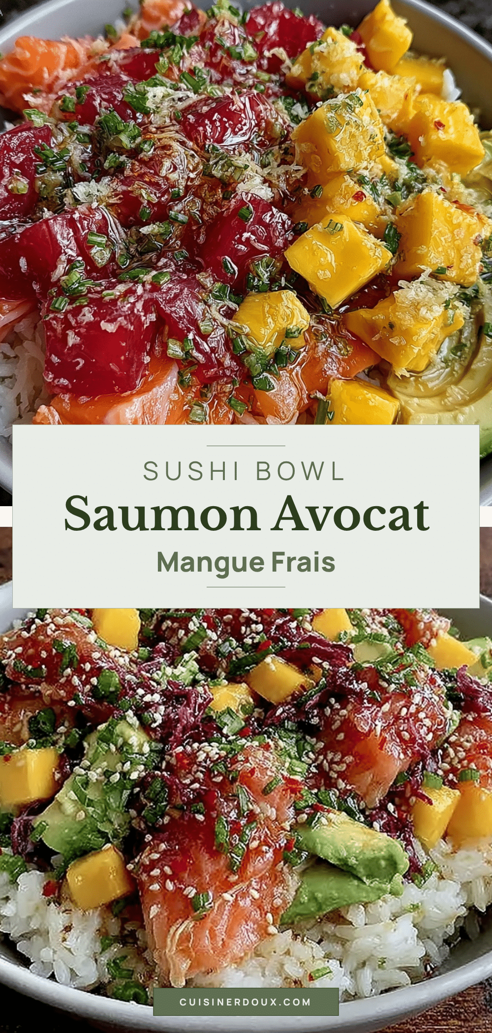 sushi bowl saumon avocat mangue recipe