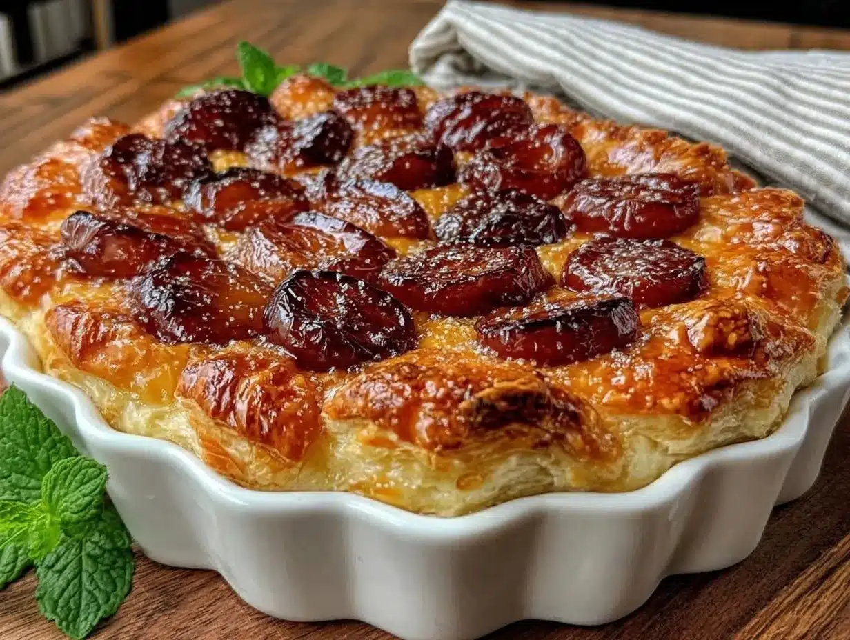 tarte aux prunes Reine-Claude preparation steps