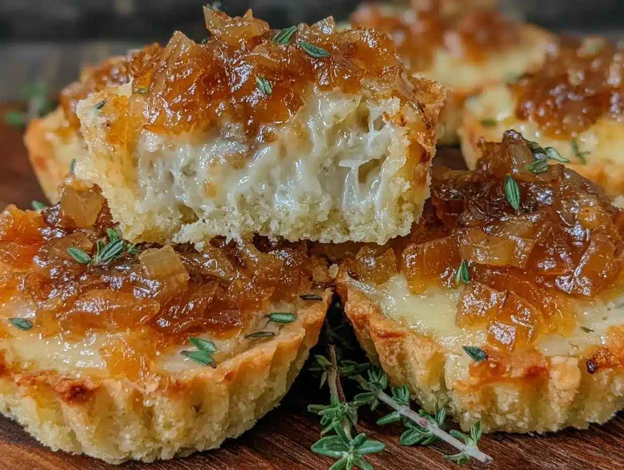 tartelettes aux oignons caramélisés et gruyère preparation steps