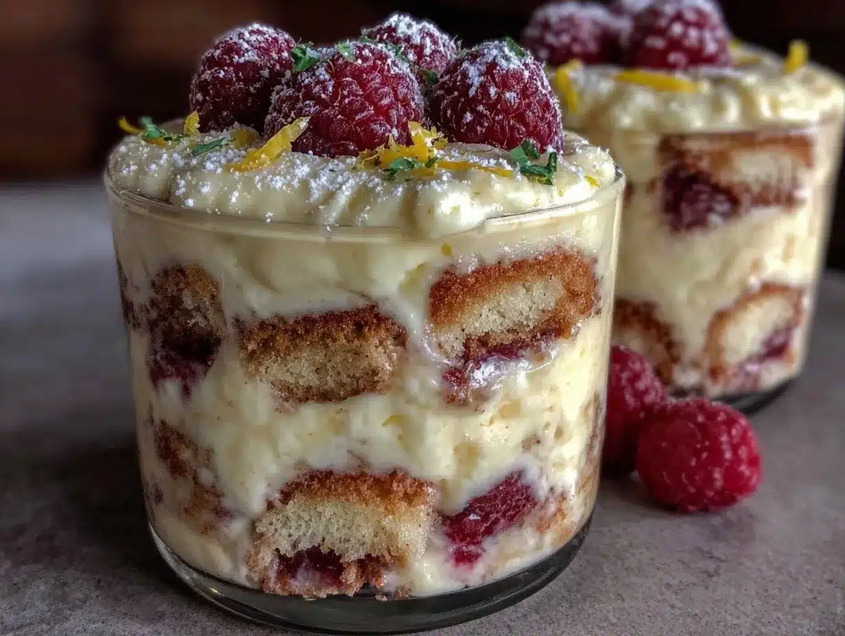 tiramisu citron framboises sans cuisson preparation steps