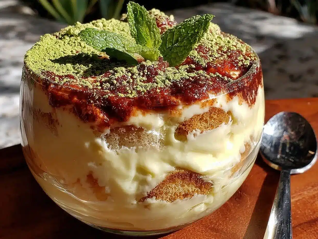 tiramisu matcha latte fouetté preparation steps
