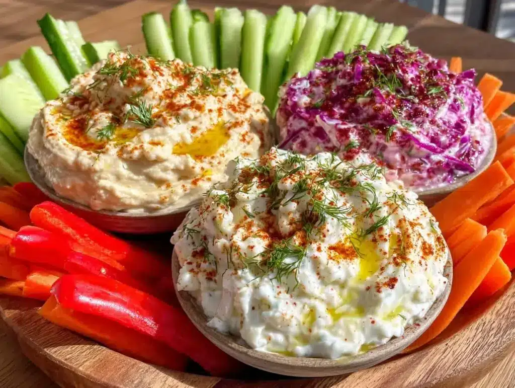 trio de dips houmous tzatziki tarama - featured image
