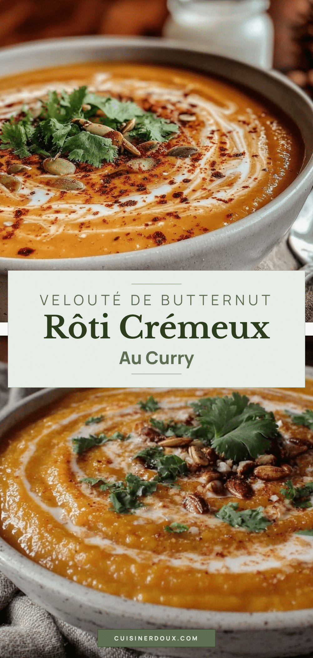 velouté de butternut rôti au lait de coco et curry recipe