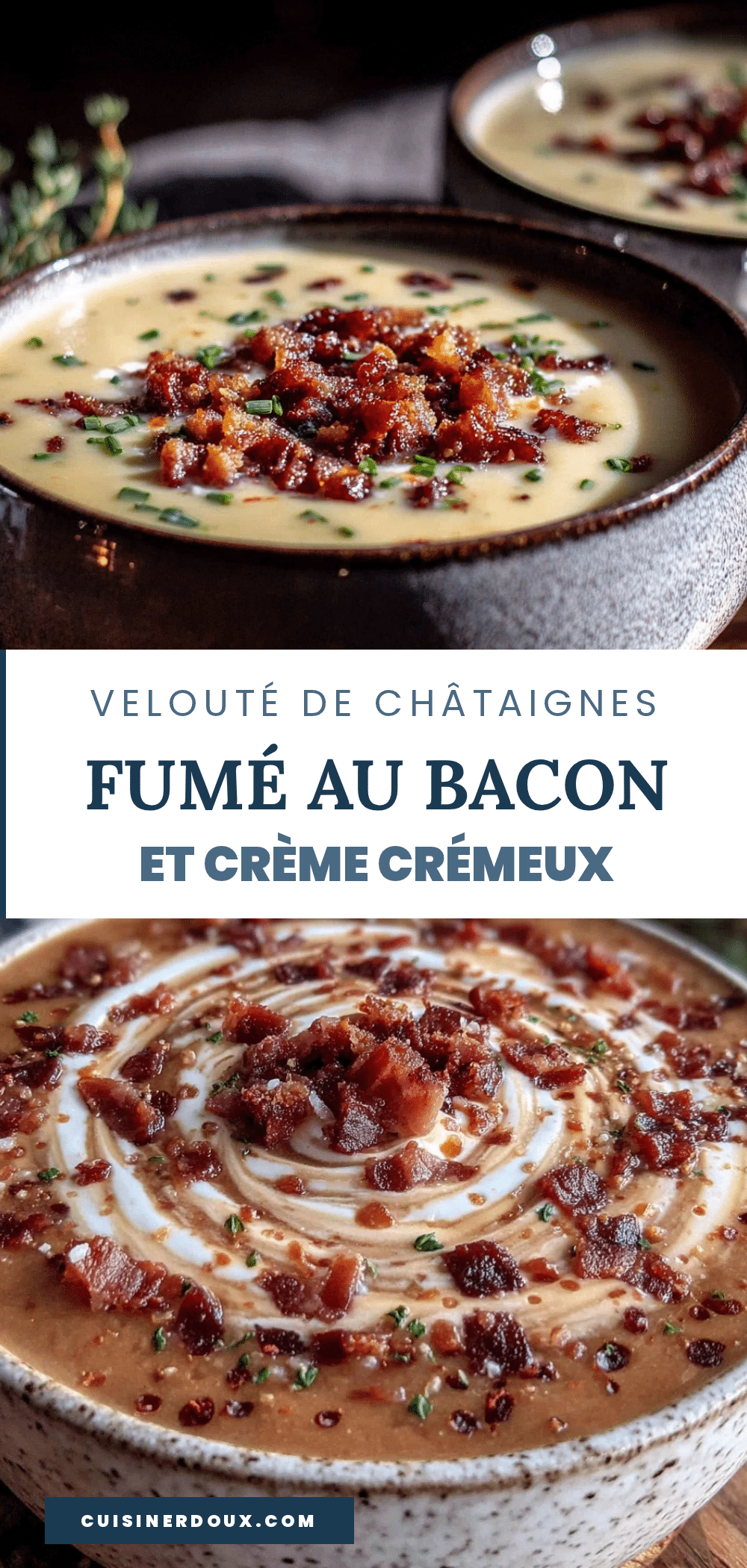 velouté de châtaignes fumé au bacon recipe