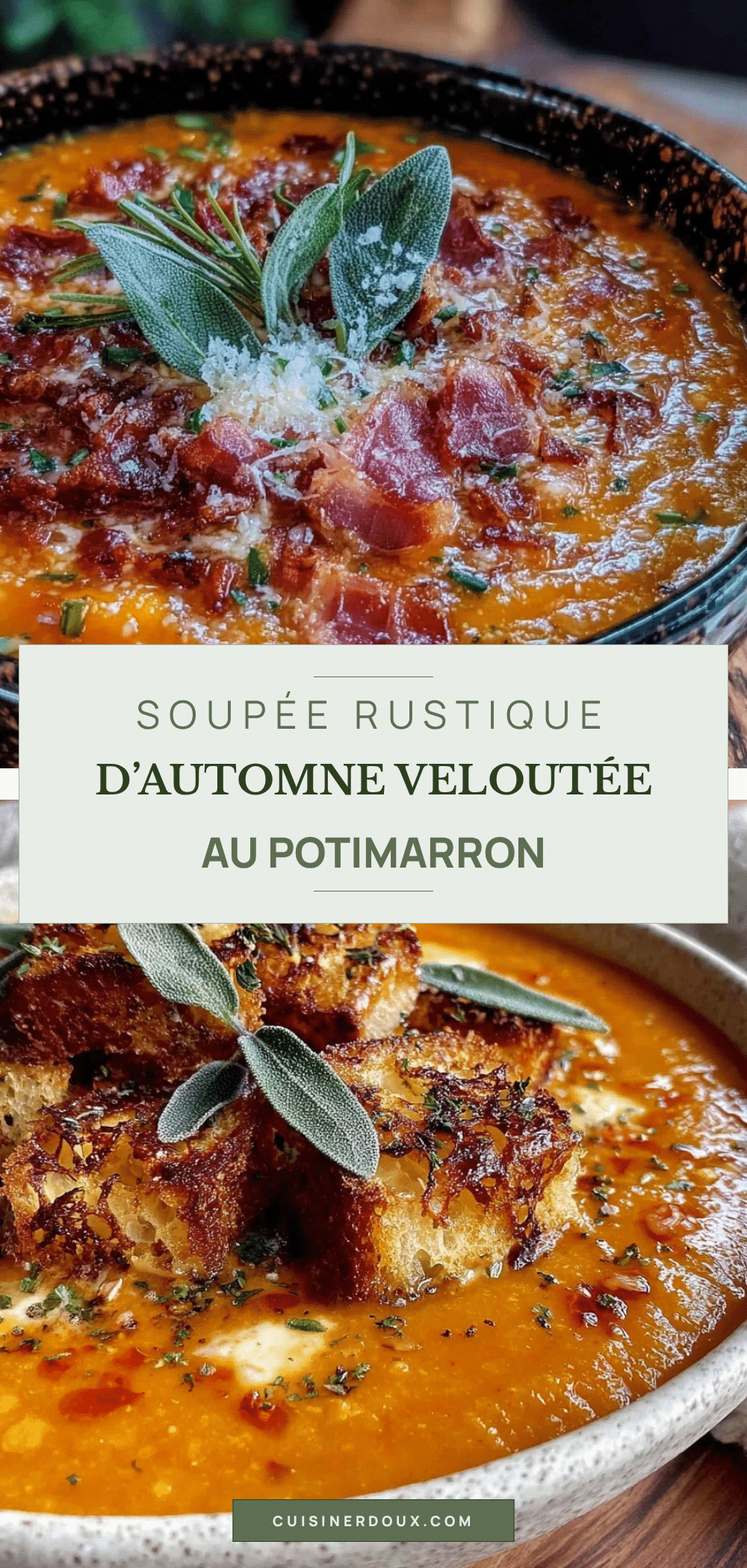 veloutée rustique d’automne au potimarron recipe